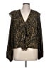 Express 100% Recycled Polyester Animal Print Brown Long Sleeve Blouse Size L - photo 1