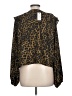 Express 100% Recycled Polyester Animal Print Brown Long Sleeve Blouse Size L - photo 2