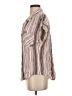 Harper Stripes Brown Short Sleeve Blouse Size S - photo 5