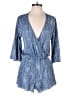 Elan Chevron-herringbone Blue Romper Size S - photo 1