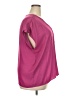 Banana Republic 100% Polyester Solid Pink Short Sleeve Blouse Size XXL - photo 4