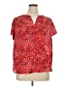 Fun2Fun 100% Polyester Stars Red Short Sleeve Blouse Size 2X - photo 1