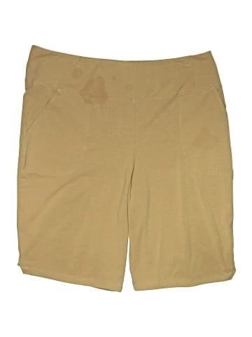 Women With Control Khaki Shorts (view 1)
