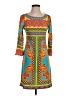 Hale Bob Print Teal Casual Dress Size S - photo 1