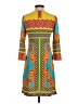 Hale Bob Print Teal Casual Dress Size S - photo 2