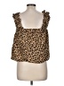 Gilli 100% Cotton Brown Sleeveless Blouse Size M - photo 2