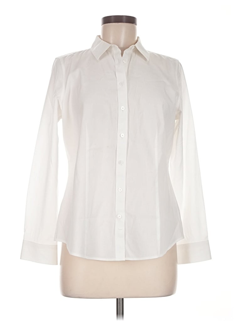 Pre-owned Talbots Long Sleeve Blouse In Ivory