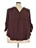 Torrid 100% Polyester Burgundy 3/4 Sleeve Blouse Size 3X Plus (3) - photo 1