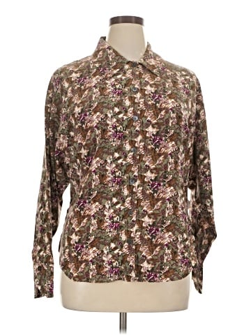 Equipment Long Sleeve Silk Top (view 1)