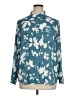 Ann Taylor Floral Teal Long Sleeve Blouse Size XL - photo 1