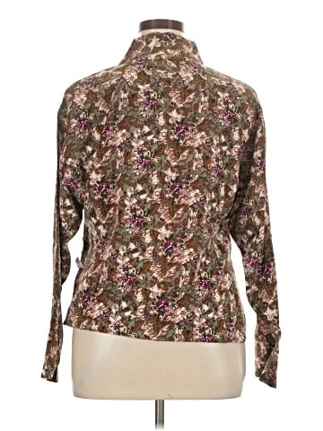 Equipment Long Sleeve Silk Top (view 2)
