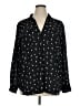 Ann Taylor 100% Polyester Stars Black Long Sleeve Blouse Size XL - photo 1