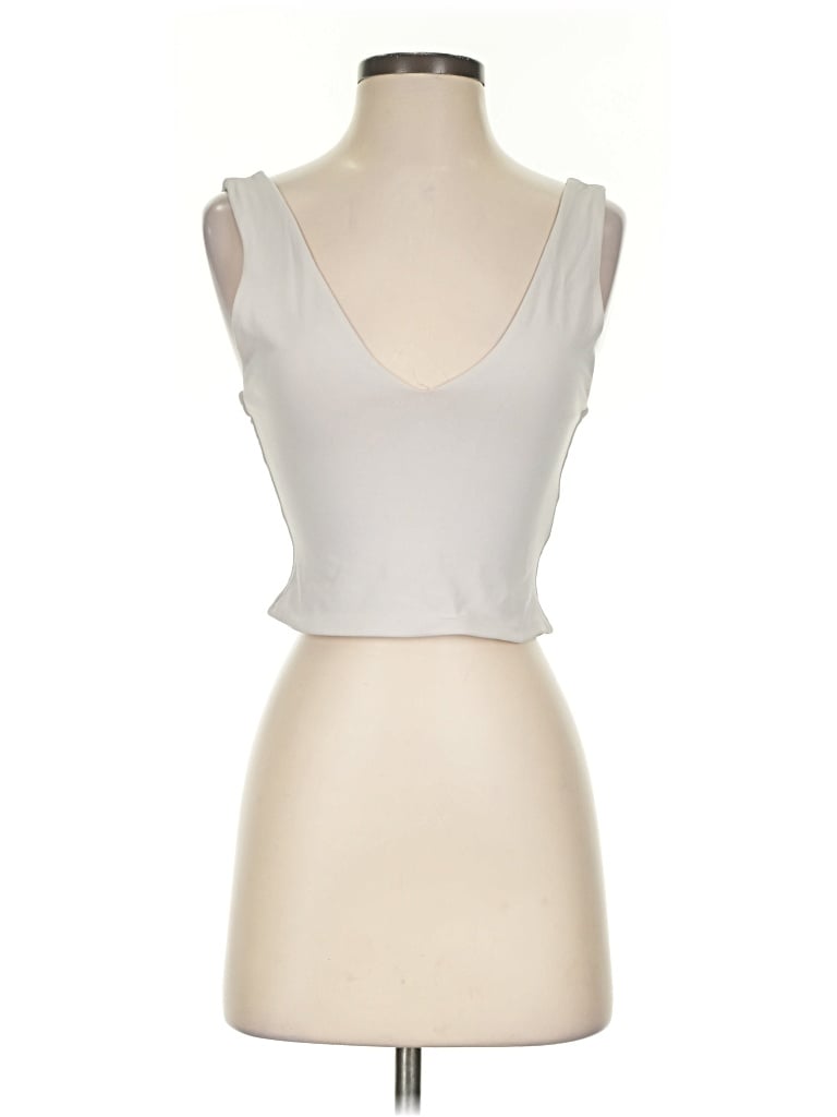 Pre-owned Babaton Tank Top Silver Plunge Neckline Tops