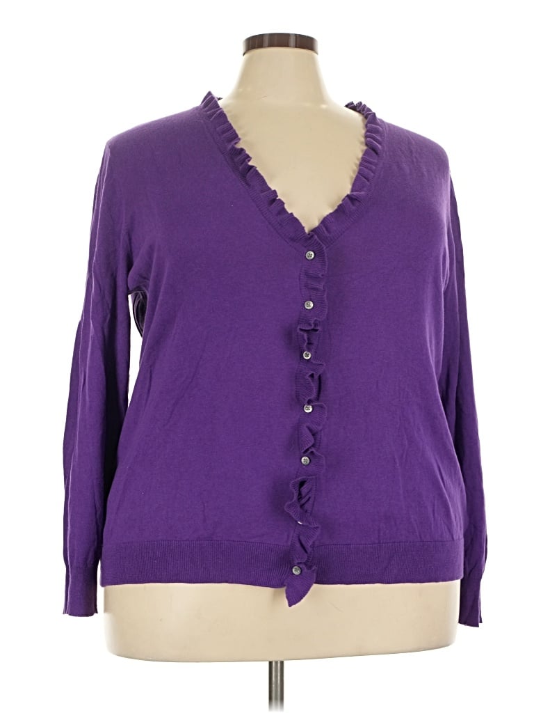 Pre-owned Polo Ralph Lauren Cardigan Sweater In Purple