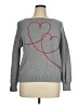 Ann Taylor LOFT Outlet 100% Cotton Hearts Gray Pullover Sweater Size XL - photo 1