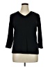 Chico's 100% Cotton Black 3/4 Sleeve Top Size XL (3) - photo 1