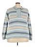 Liz Claiborne 100% Cotton Stripes Blue Pullover Sweater Size 3X - photo 1