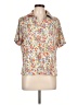 Cathy Daniels Floral Ivory Short Sleeve Blouse Size L - photo 1