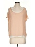 Kohl's 100% Polyester Tan Short Sleeve Top Size XS - photo 1