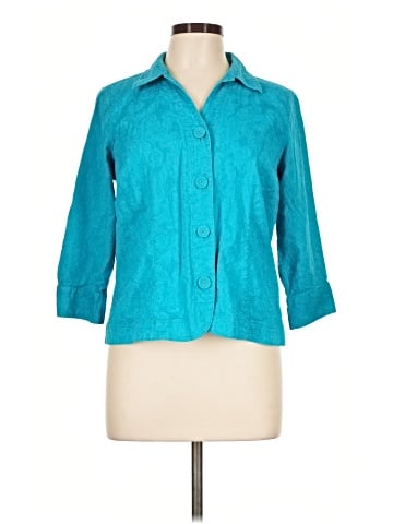 Christopher & Banks 3/4 Sleeve Button-Down Shirt (view 1)