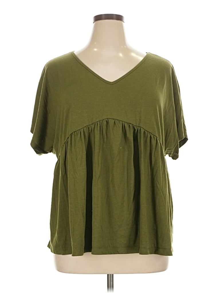 Pre-owned Emery Rose Short Sleeve Blouse In Green