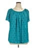 Worthington Teal Short Sleeve Blouse Size 1X - photo 1