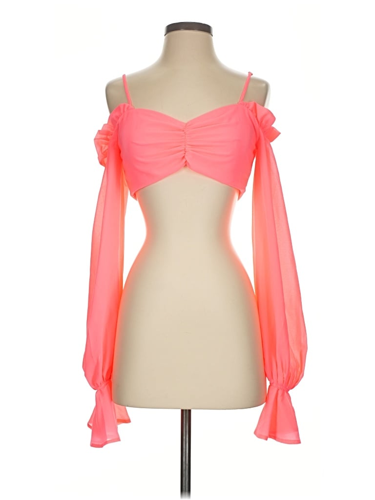 Forever 21 Sleeveless Top Pink Strapless Neckline Tops