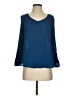 E&M Collection 100% Polyester Blue 3/4 Sleeve Blouse Size S - photo 1