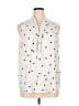 Ann Taylor 100% Polyester Polka Dots Ivory Sleeveless Blouse Size XL - photo 1