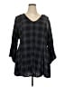 Torrid Black 3/4 Sleeve Blouse Size 3X Plus (3) - photo 1