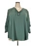 Torrid 100% Polyester Green 3/4 Sleeve Blouse Size 3X Plus (3) - photo 1