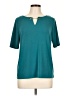 Tahari Teal Short Sleeve Blouse Size L - photo 1