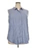 Croft & Barrow Blue Sleeveless Button-Down Shirt Size 2X - photo 1