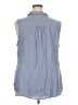 Croft & Barrow Blue Sleeveless Button-Down Shirt Size 2X - photo 2