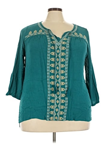 One World 3/4 Sleeve Blouse (view 1)