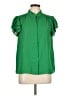 CeCe 100% Polyester Green Short Sleeve Blouse Size L - photo 1