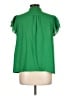 CeCe 100% Polyester Green Short Sleeve Blouse Size L - photo 2