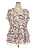 Torrid 100% Polyester Tan Short Sleeve Blouse Size 2X Plus (2) - photo 1