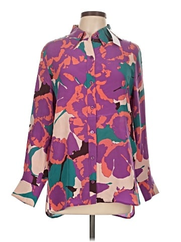 Equipment Long Sleeve Silk Top (view 1)