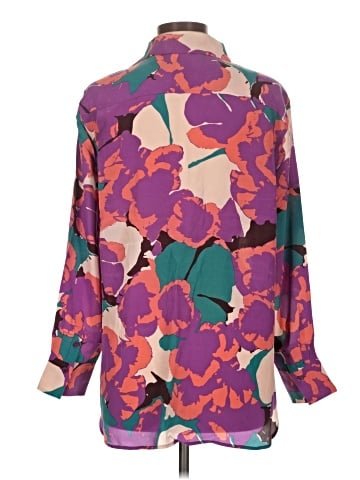 Equipment Long Sleeve Silk Top (view 2)