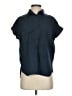 Quince Solid Blue Short Sleeve Blouse Size XS - photo 1