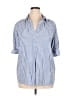 Max Studio Stripes Blue 3/4 Sleeve Blouse Size XL - photo 1