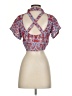 Millau 100% Polyester Red Short Sleeve Blouse Size XS - photo 2