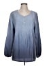 J.Jill 100% Silk Blue Long Sleeve Silk Top Size L - photo 1