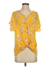 West Kei 100% Polyester Yellow Short Sleeve Blouse Size S - photo 1