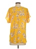 West Kei 100% Polyester Yellow Short Sleeve Blouse Size S - photo 2