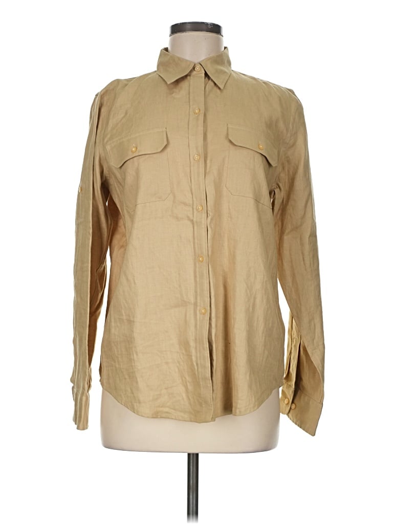 Pre-owned Polo Ralph Lauren Long Sleeve Button Down Shirt In Tan
