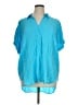 Westbound Blue Short Sleeve Blouse Size XL - photo 1