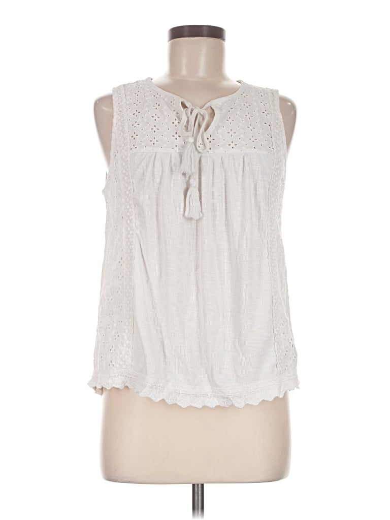 Pre-owned Knox Rose Sleeveless Blouse In White