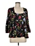 Left Coast by Dolan 100% Polyester Black 3/4 Sleeve Blouse Size M - photo 1